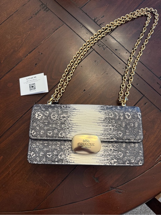 Coach Handbags - COACH Eliza Snake-Print Chain Shoulder/crossbody Bag